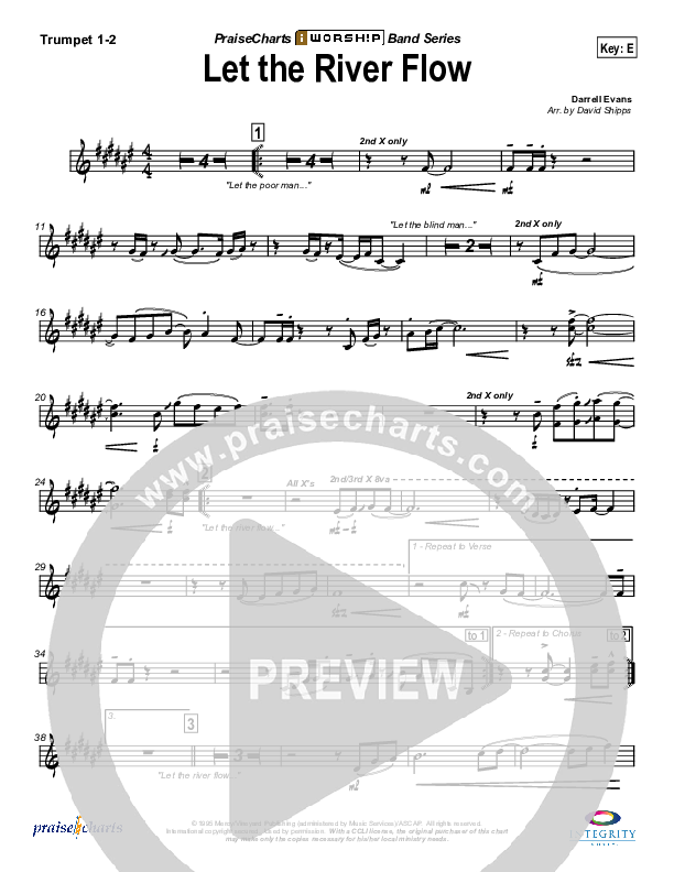 Let The River Flow Trumpet 1,2 (Darrell Evans)