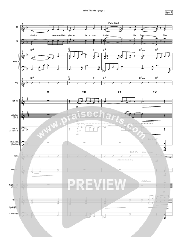 Give Thanks Conductor's Score (Don Moen)