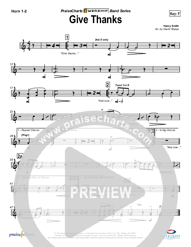 Give Thanks Brass Pack (Don Moen)