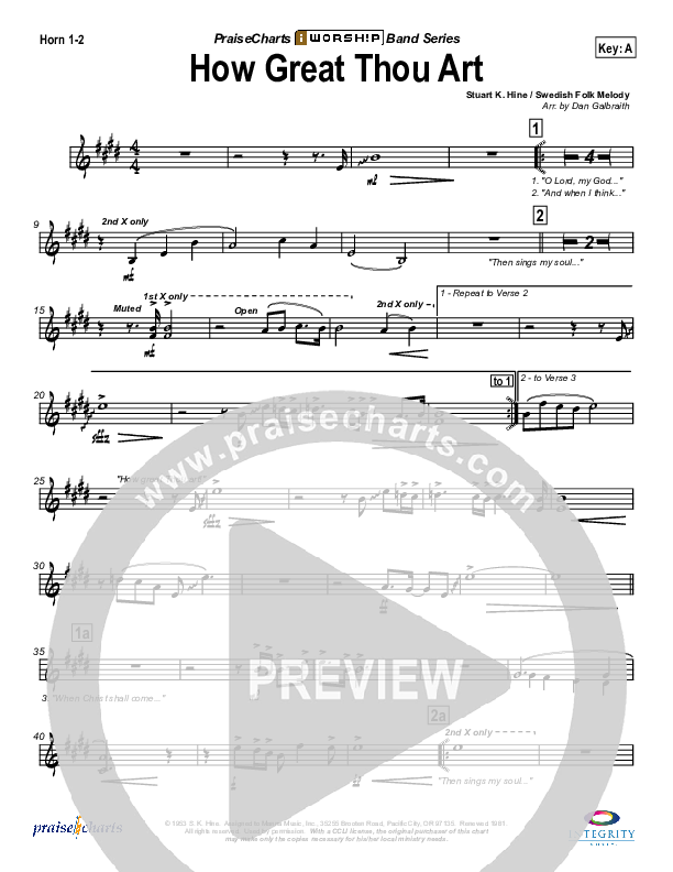 How Great Thou Art Brass Pack (Stuart Hine)