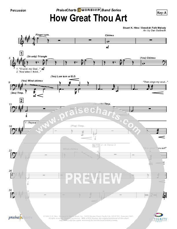 How Great Thou Art Percussion (Stuart Hine)