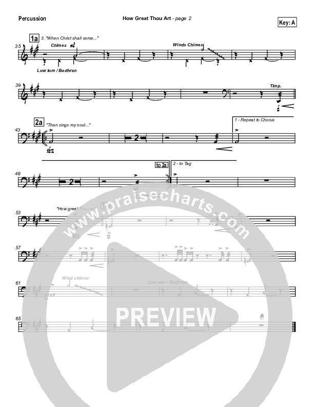 How Great Thou Art Percussion (Stuart Hine)