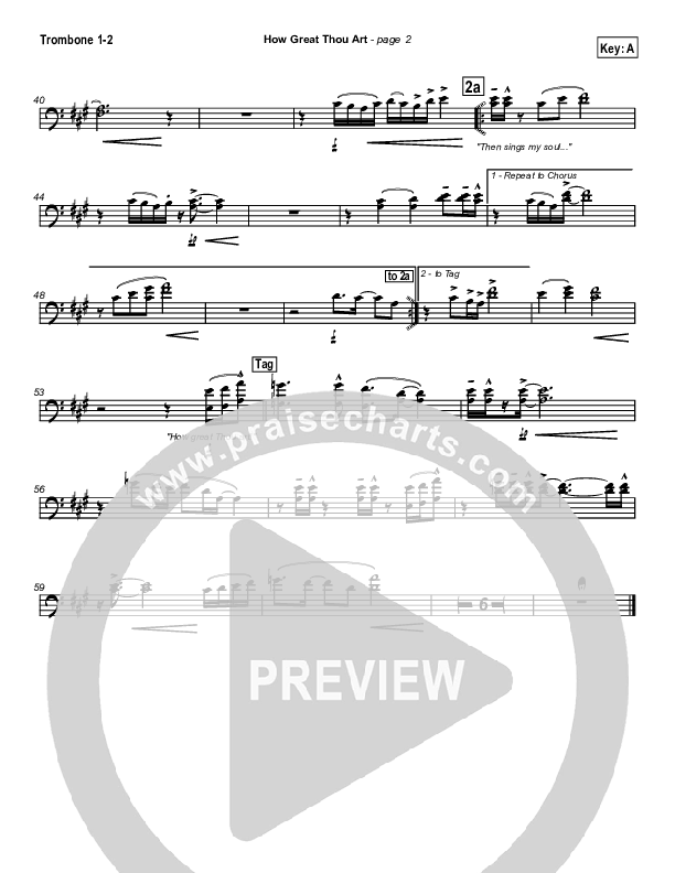 How Great Thou Art Trombone 1/2 (Stuart Hine)