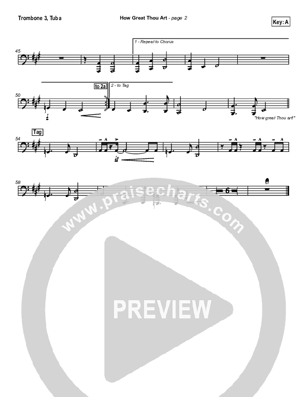 How Great Thou Art Trombone 3/Tuba (Stuart Hine)