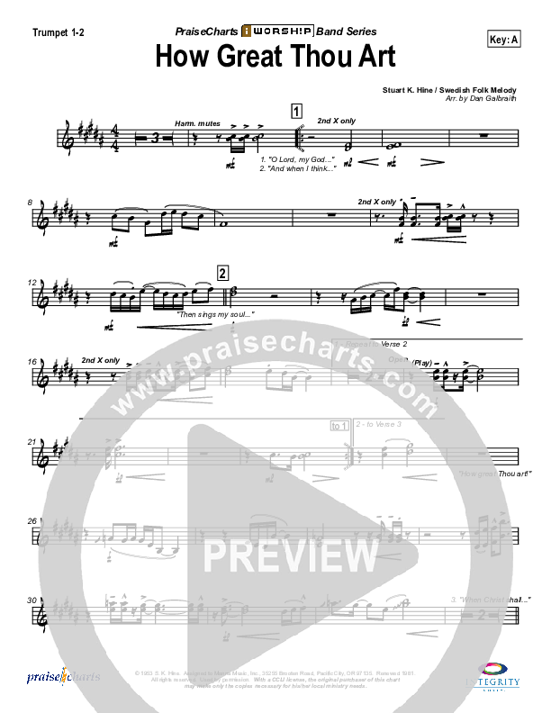 How Great Thou Art Trumpet 1,2 (Stuart Hine)
