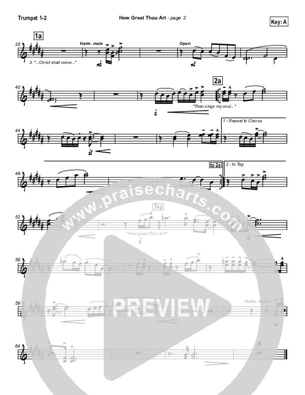 How Great Thou Art Trumpet 1,2 (Stuart Hine)
