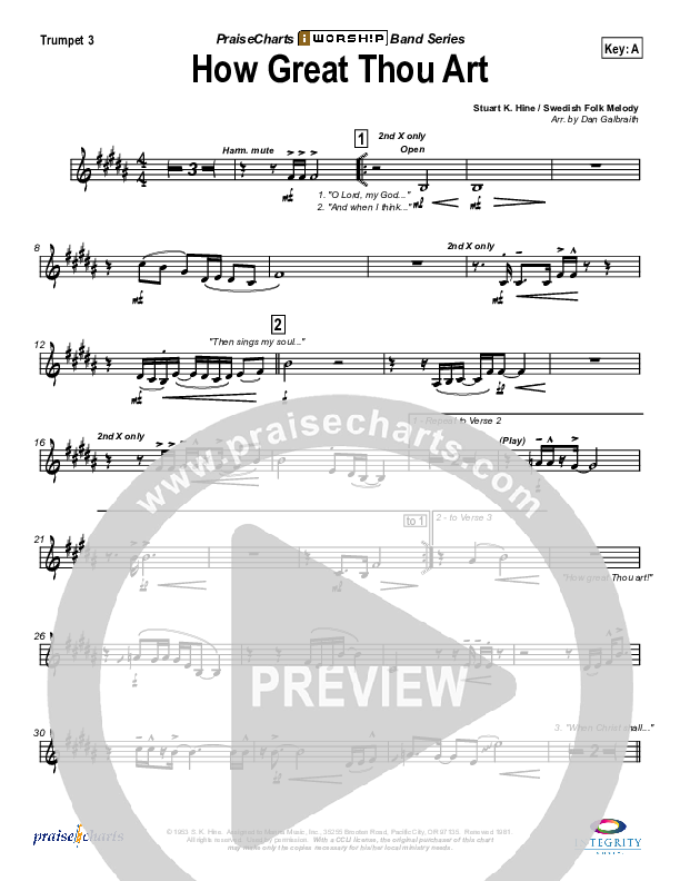 How Great Thou Art Trumpet 3 (Stuart Hine)