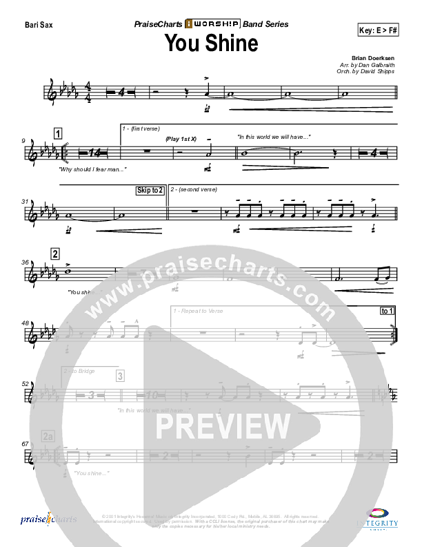 You Shine Bari Sax (Brian Doerksen)