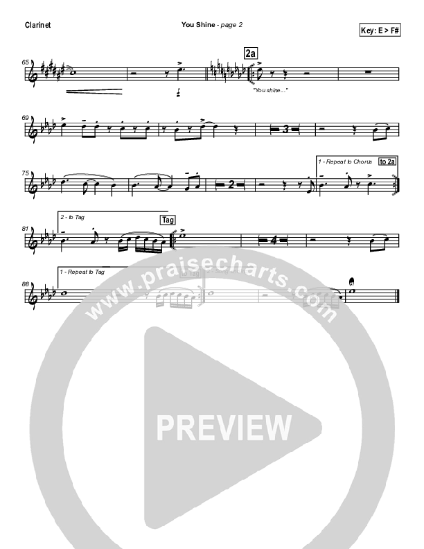 You Shine Clarinet (Brian Doerksen)