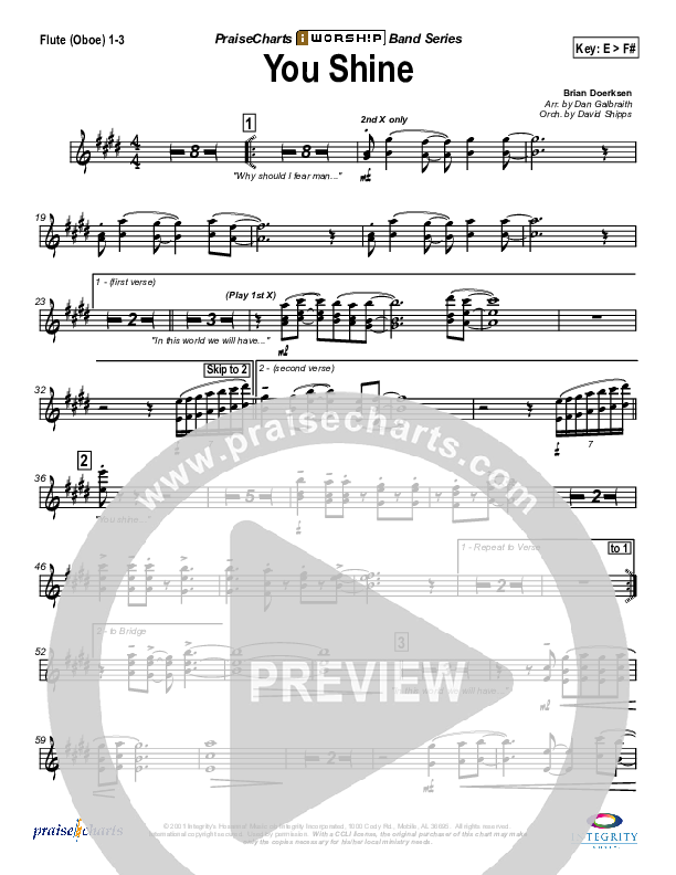 You Shine Flute/Oboe 1/2/3 (Brian Doerksen)