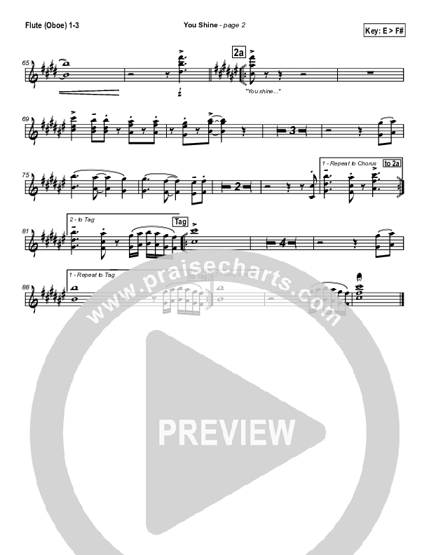 You Shine Flute/Oboe 1/2/3 (Brian Doerksen)