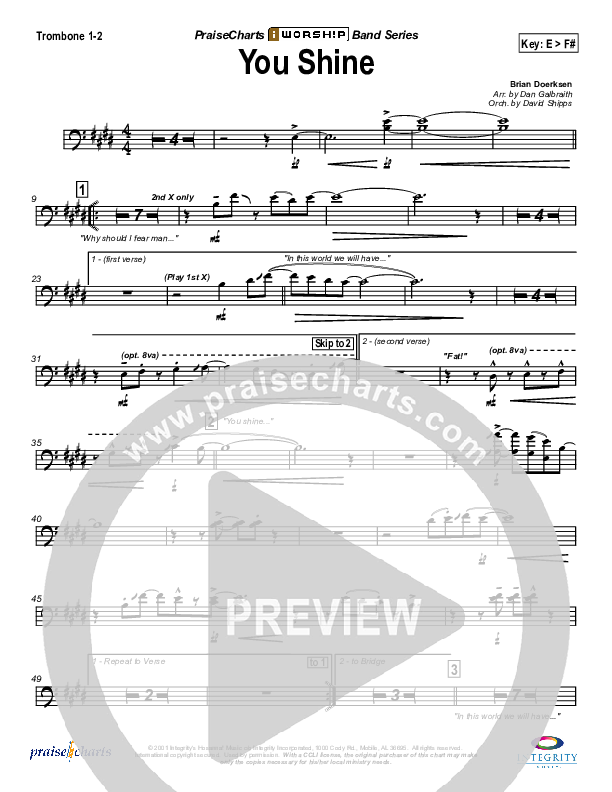 You Shine Trombone 1/2 (Brian Doerksen)