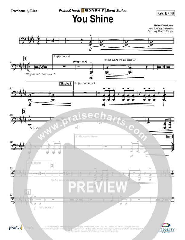 You Shine Trombone 3/Tuba (Brian Doerksen)