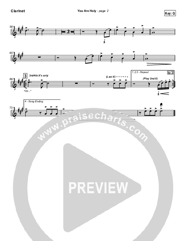 You Are Holy (Prince of Peace) Clarinet (Jonathan Noel)