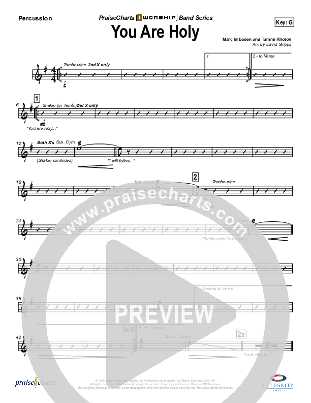 You Are Holy (Prince of Peace) Percussion (Jonathan Noel)