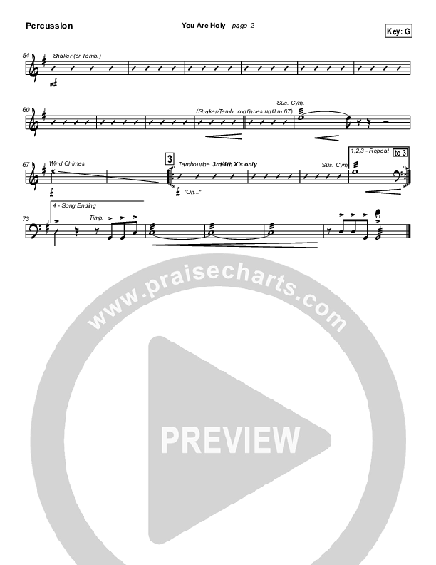 You Are Holy (Prince of Peace) Percussion (Jonathan Noel)