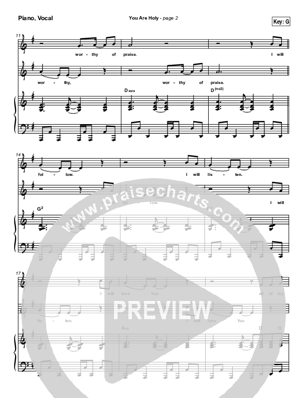 You Are Holy (Prince of Peace) Piano/Vocal & Lead (Jonathan Noel)