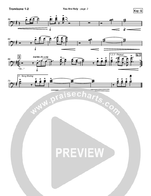 You Are Holy (Prince of Peace) Trombone 1/2 (Jonathan Noel)