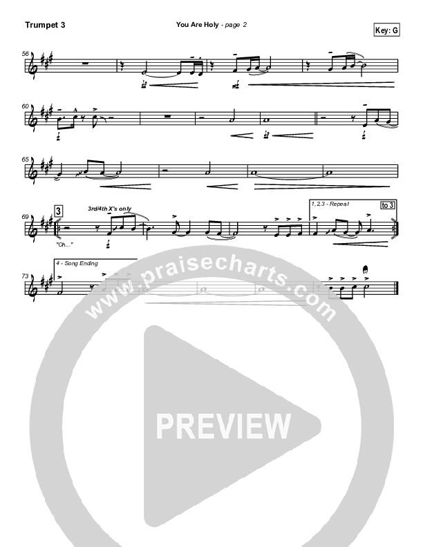 You Are Holy (Prince of Peace) Trumpet 3 (Jonathan Noel)