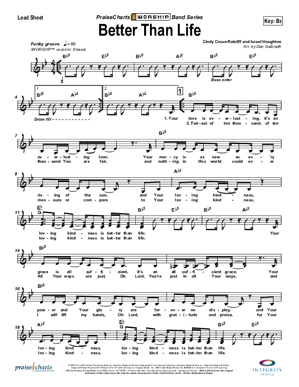 Better Than Life Lead Sheet (SAT) (Travis Cottrell)