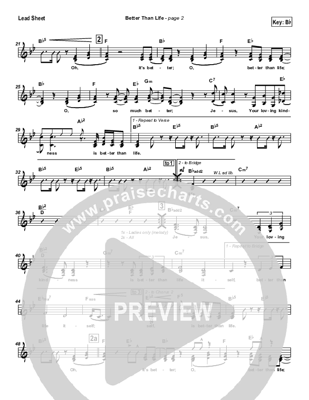 Better Than Life Lead Sheet (SAT) (Travis Cottrell)