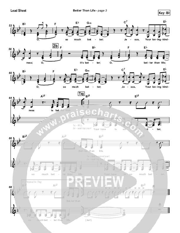 Better Than Life Lead Sheet (SAT) (Travis Cottrell)