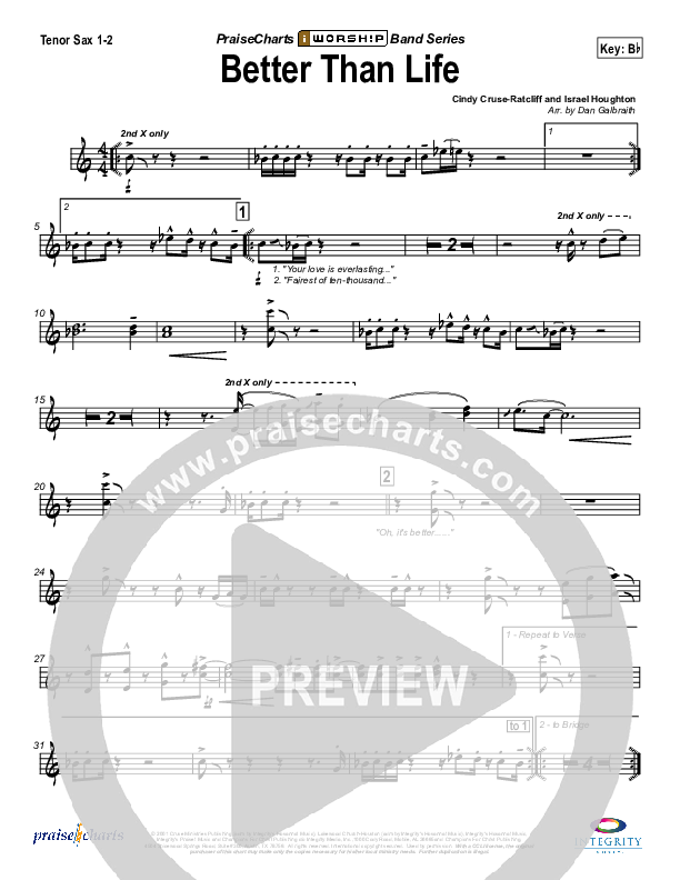 Better Than Life Tenor Sax 1/2 (Travis Cottrell)