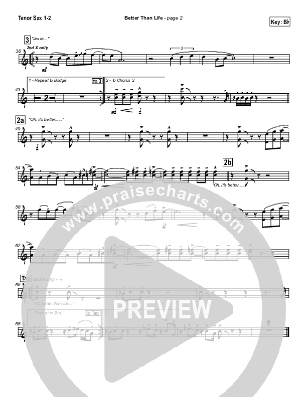 Better Than Life Tenor Sax 1/2 (Travis Cottrell)