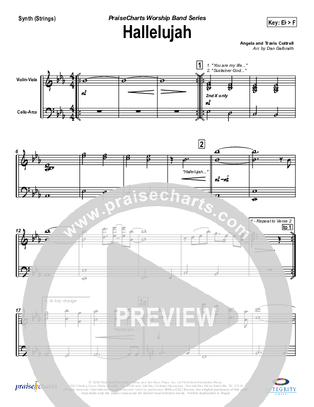 Hallelujah (Praise the Lord) Synth Strings (Travis Cottrell)