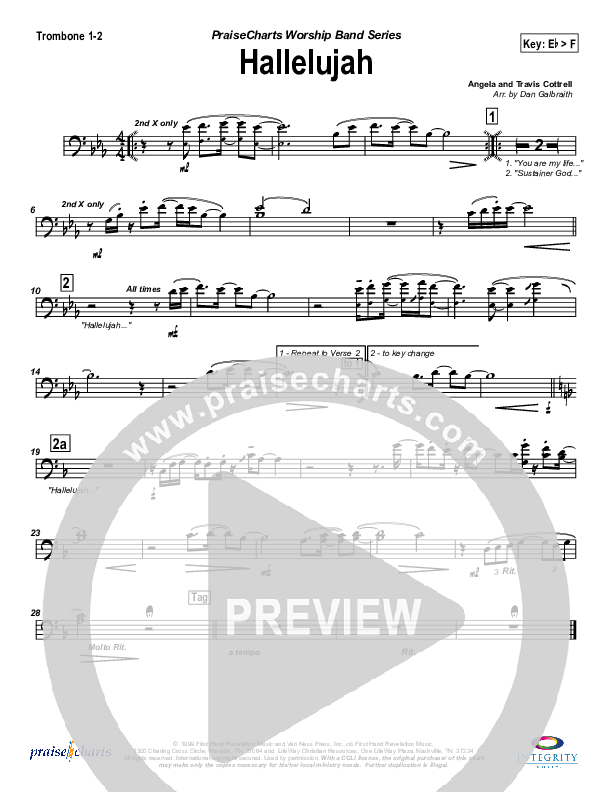 Hallelujah (Praise the Lord) Trombone 1/2 (Travis Cottrell)