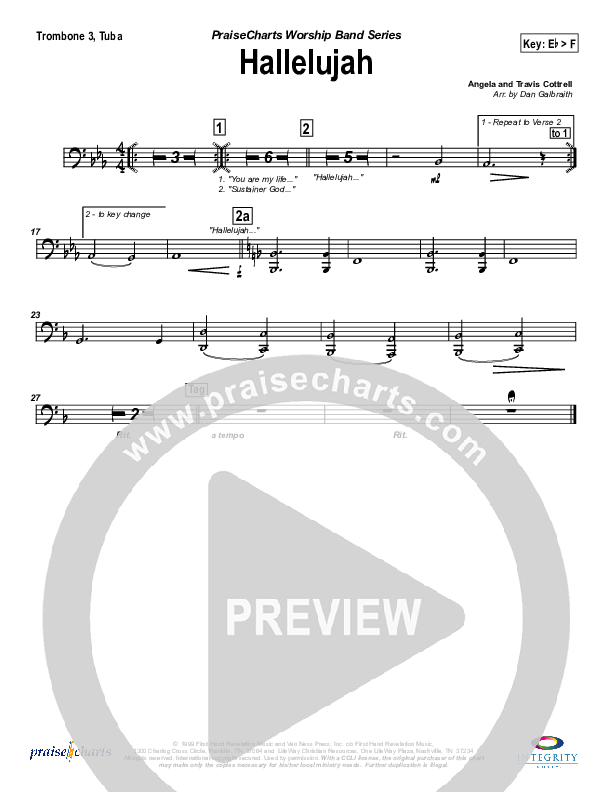 Hallelujah (Praise the Lord) Trombone 3/Tuba (Travis Cottrell)