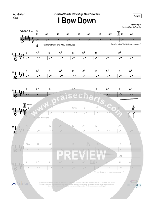 I Bow Down Acoustic Guitar (Travis Cottrell)