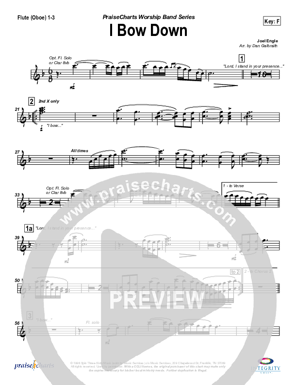 I Bow Down Flute/Oboe 1/2/3 (Travis Cottrell)
