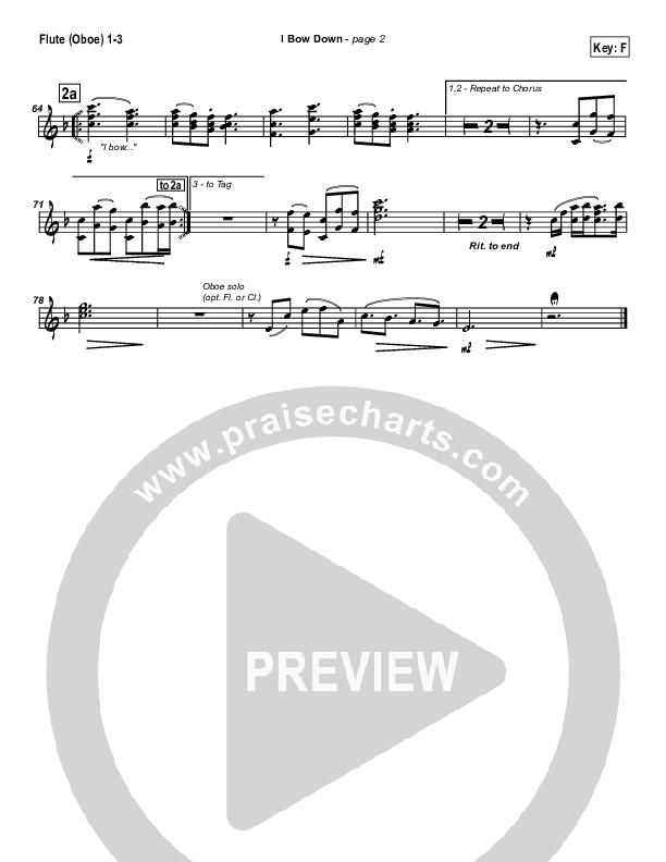 I Bow Down Flute/Oboe 1/2/3 (Travis Cottrell)