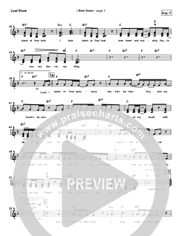 I Bow Down Lead Sheet (Travis Cottrell)