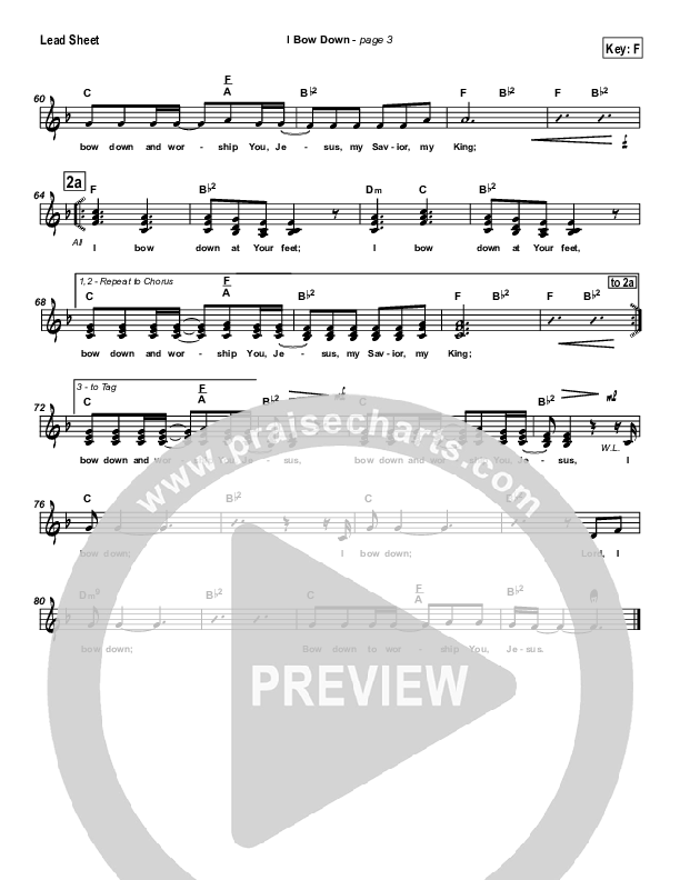I Bow Down Lead Sheet (Travis Cottrell)