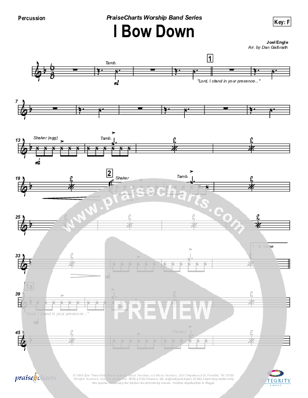 I Bow Down Percussion (Travis Cottrell)