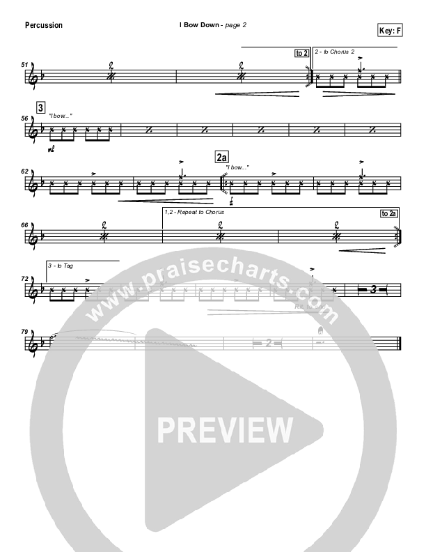 I Bow Down Percussion (Travis Cottrell)