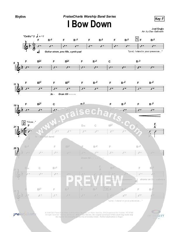 I Bow Down Rhythm Chart (Travis Cottrell)
