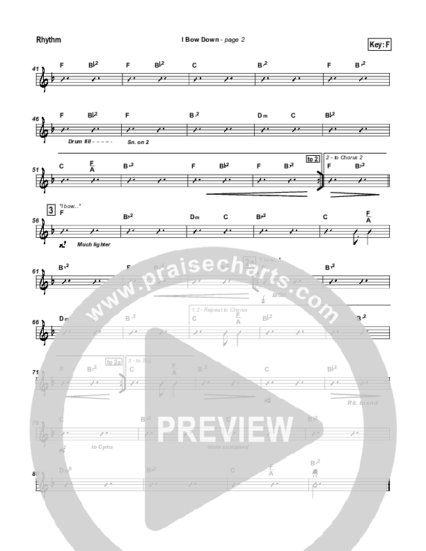 I Bow Down Rhythm Chart (Travis Cottrell)
