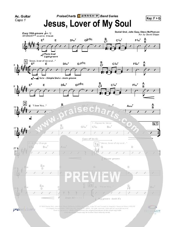 Jesus Lover Of My Soul Rhythm Chart (Hillsong Worship)