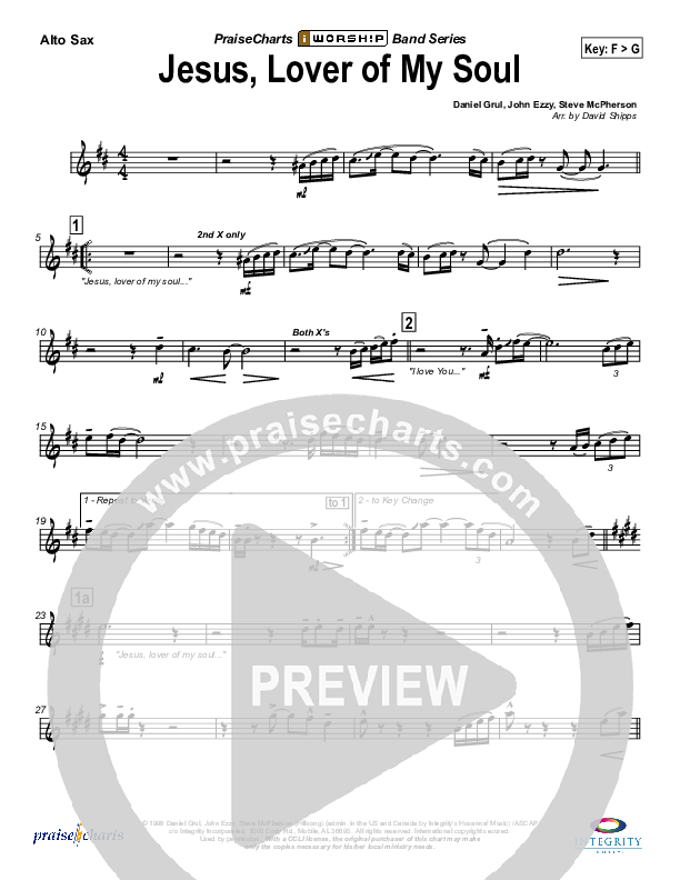 Jesus Lover Of My Soul Alto Sax (Hillsong Worship)