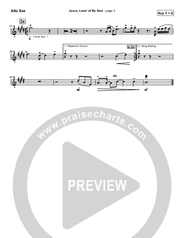 Jesus Lover Of My Soul Alto Sax (Hillsong Worship)