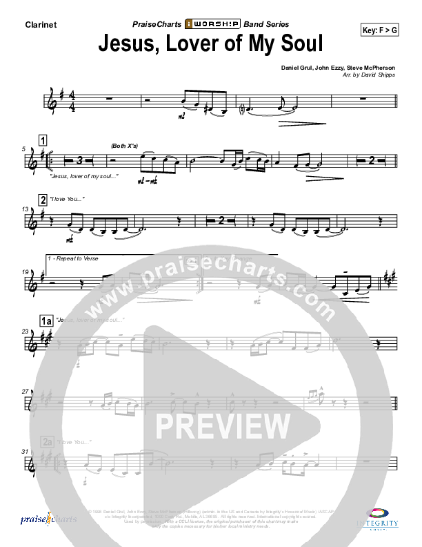 Jesus Lover Of My Soul Clarinet (Hillsong Worship)