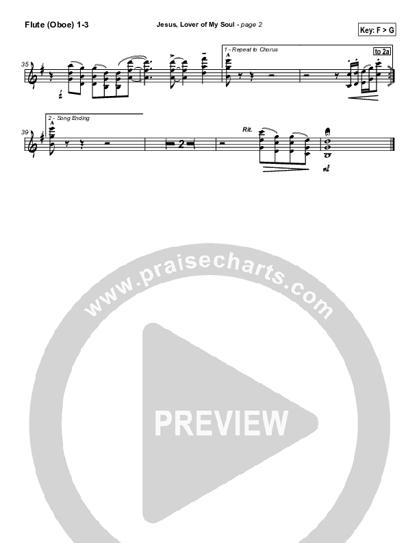 Jesus Lover Of My Soul Flute/Oboe 1/2/3 (Hillsong Worship)