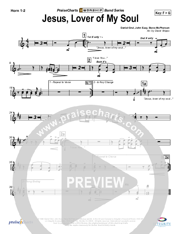 Jesus Lover Of My Soul French Horn 1/2 (Hillsong Worship)