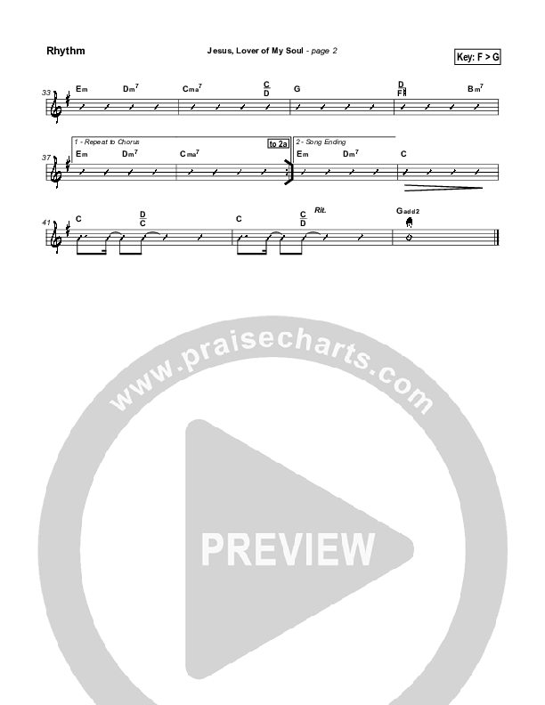 Jesus Lover Of My Soul Rhythm Chart (Hillsong Worship)