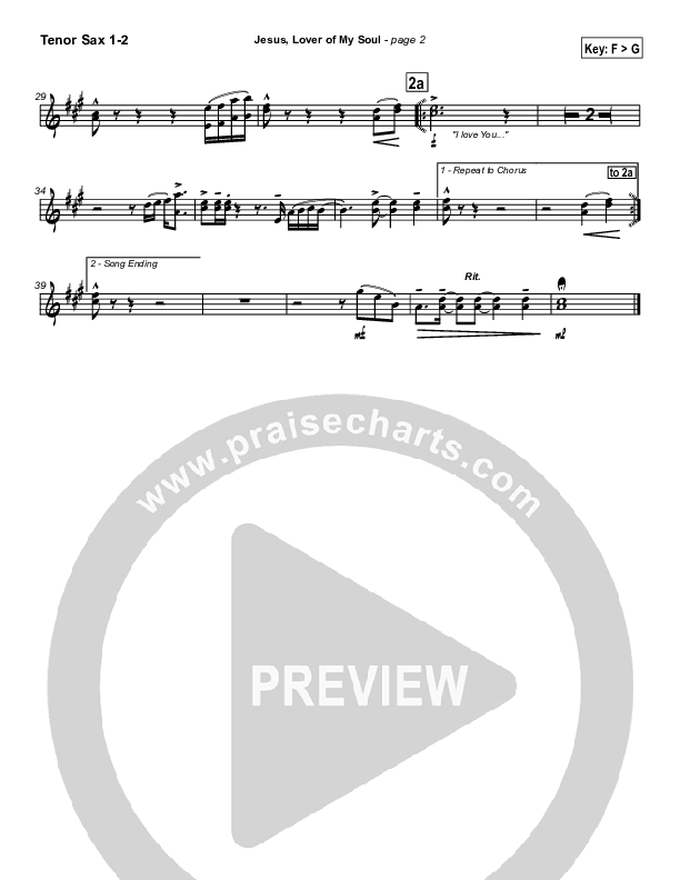 Jesus Lover Of My Soul Tenor Sax 1/2 (Hillsong Worship)