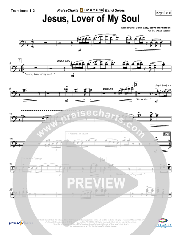 Jesus Lover Of My Soul Trombone 1/2 (Hillsong Worship)