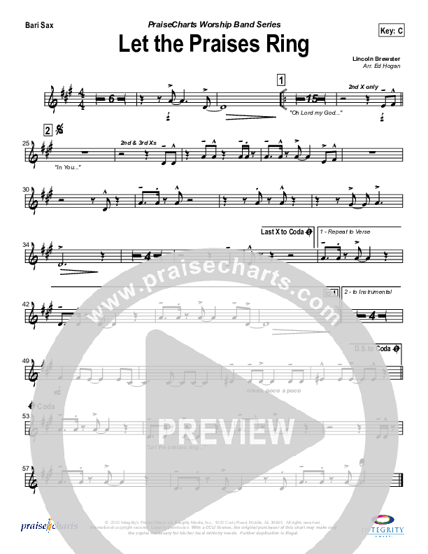 Let The Praises Ring Bari Sax (Travis Cottrell)